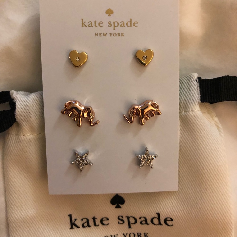 NWT Kate Spade Trio Stud Set